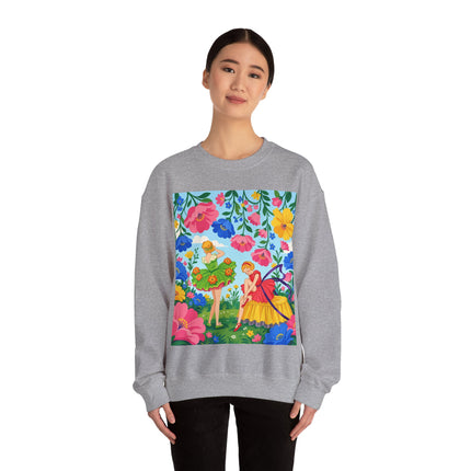 🌸🧚 The Fairies In The Flower Garden Crewneck Sweatshirt – Art Deco Floral Whimsy