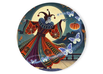 Court Magician with Ghost Butterflies Cork Back Coaster