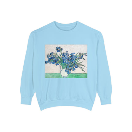 Irises by Vincent Van Gogh Unisex Garment-Dyed Sweatshirt