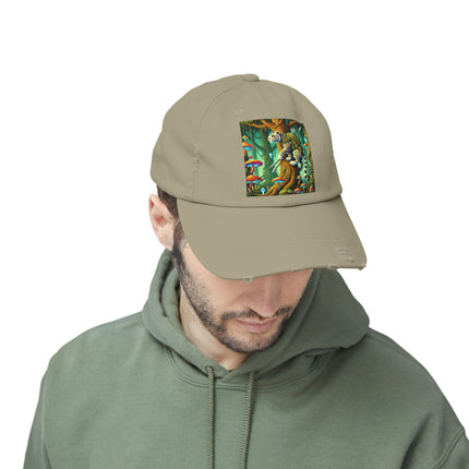 Silent Stripes Unisex Distressed Cap