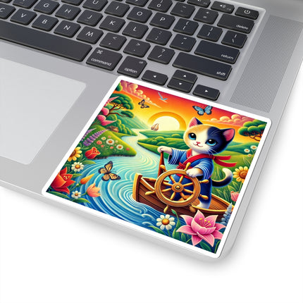 Sailor Kitten’s River Adventure Kiss-Cut Stickers (4 Sizes)