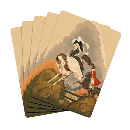 🐎🍂 The Lady Of The Autumn Hunt Playing Cards – Art Deco Equestrian Elegance