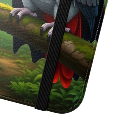 🪶🌲 The African Grey Sentinel Flip Case – Quiet Strength & Woodland Adventure