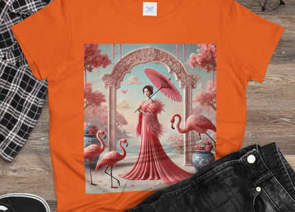 Petals, Porcelain, and Flamingos Cotton Tee