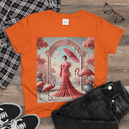 Petals, Porcelain, and Flamingos Cotton Tee