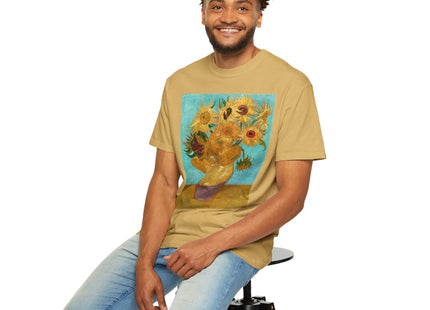 Vase with Twelve Sunflowers by Vincent van Gogh Unisex Garment-Dyed T-shirt