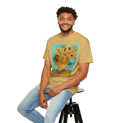 Vase with Twelve Sunflowers by Vincent van Gogh Unisex Garment-Dyed T-shirt