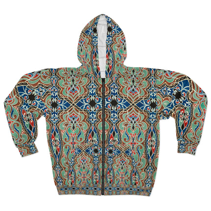 Arabian Ornament by Elizabeth A. Nedwill Zip Hoodie (AOP)
