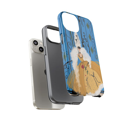 🎭🌹 The Lady At The Masquerade Gates Phone Case – Art Deco Fashion Illustration