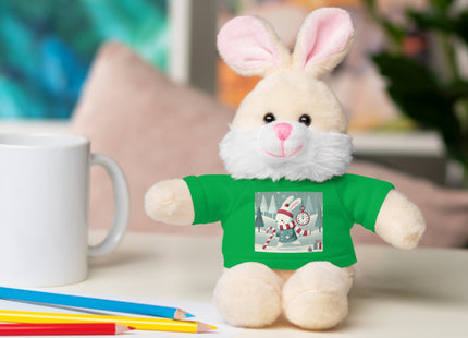 Candy Cane Timekeeper Bunny Stuffed Animals with Tee