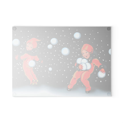 A Festive Snowball Glass Cutting Board