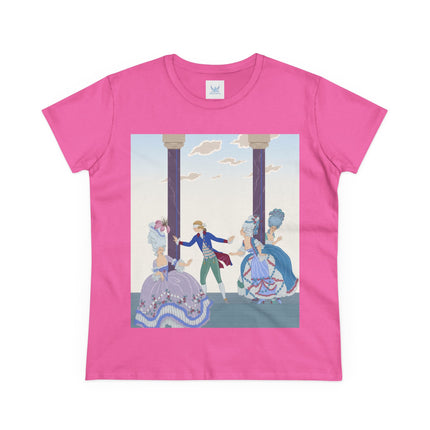 🎭🌸 The Garden Masquerade Cotton Tee – Art Deco Fashion Illustration