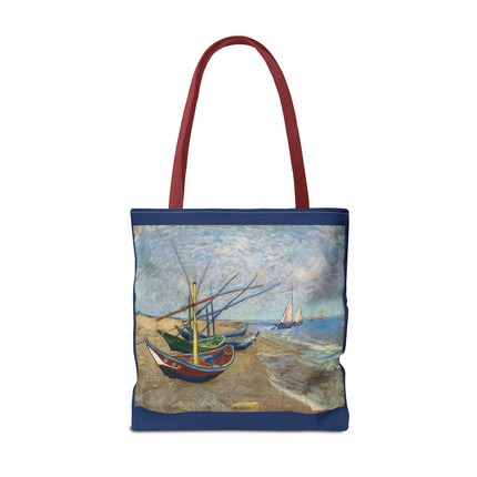 Fishing Boats on the Beach at Saintes-Maries by Vincent Van Gogh Tote Bag (AOP)