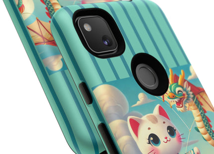 Geisha Kitten and the Dragon Kite Phone Cases