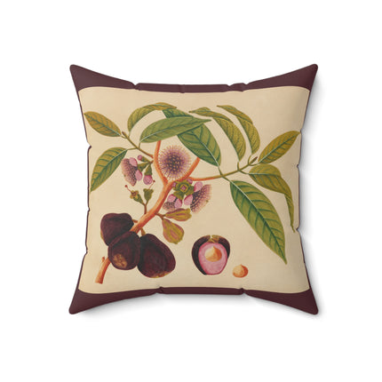 Album of watercolors of Asian fruits and flowers Pl.05 by Anonymous Spun Polyester Square Pillow