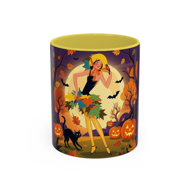 🌕🍂 Autumn Song Beneath The Harvest Moon Colorful Mug – Whimsical Halloween Charm