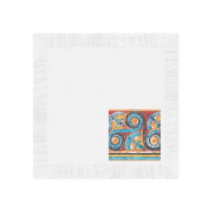 Reproduction of S-Spiral Frieze by Emile Gilliéron White Coined Napkins