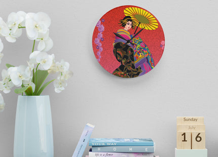Enchanting Geisha Acrylic Wall Clock