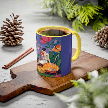 The Garden Of Quiet Reverie Colorful Mugs – Art Deco Botanical Serenity