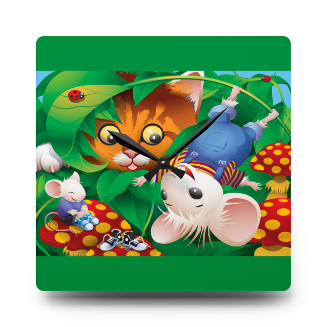 Whimsical Adventure Acrylic Wall Clock, Round and Square