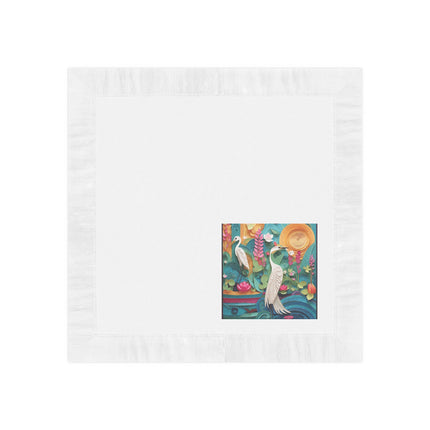 Elegant Egret Oasis White Coined Napkins