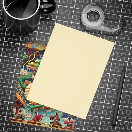 Tibetan Dragon Over Kabuki Duel Postcards (envelopes included) - Bundles of 10, 30, 50 Pieces