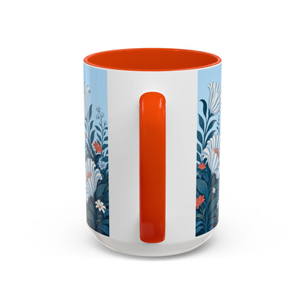 🎨💙 The Enchanted Garden Artist Colorful Mug – Art Deco Floral Whimsy