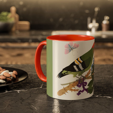 Woodpecker & Rose Colorful Mugs – Vibrant Spring & Bold Beauty