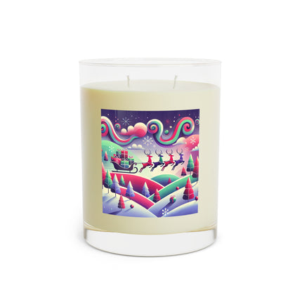 Festive Reindeer Flight Scented Candle - Full Glass, 11oz