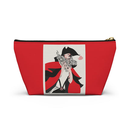 Crimson Masquerade Cosmetic Bag – Dramatic Grace & Bold Elegance