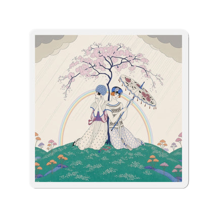 🌈☂️ Beneath The Rainbow Tree Die-Cut Magnets – Art Deco Spring Fantasy