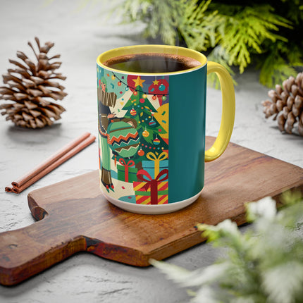 🎄✨ The Lady Of The Christmas Ornament Colorful Mug – Art Deco Holiday Fantasy