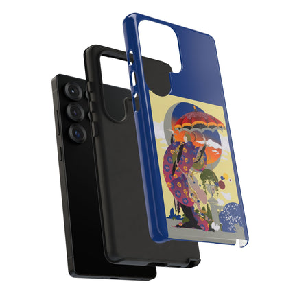 Parasol Sunset Geisha Phone Case – Elegant Twilight Grace