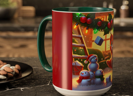 Naughty or Nice Kitten Christmas Colorful Mugs (11oz, 15oz)