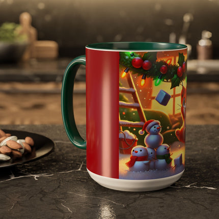 Naughty or Nice Kitten Christmas Colorful Mugs (11oz, 15oz)