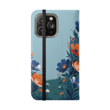 🌺🎩 The Lady Of The Grand Flower Garden Flip Case – Art Deco Floral Fantasy