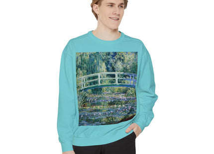 Water Lilies and Japanese Bridge by Claude Monet Unisex Garment-Dyed Sweatshirt