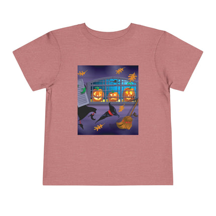 Whimsical Halloween Mischief Toddler Short Sleeve Tee