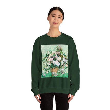Roses by Vincent Van Gogh Heavy Blend™ Crewneck Sweatshirt