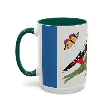 Woodpecker & Tulip Colorful Mugs – Vibrant Spring & Bold Beauty