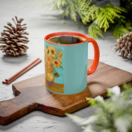 Vase with Twelve Sunflowers by Vincent van Gogh Colorful Mugs (11oz, 15oz)