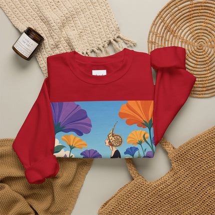 🌺🧡 The Lady Of The Golden Garden Crewneck Sweatshirt – Art Deco Fashion Fantasy