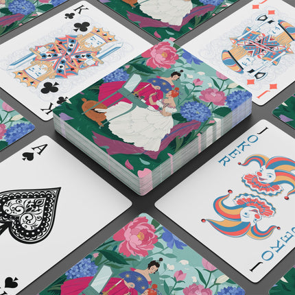 🌸🪞 The Ladies Of The Blossoming Vanity Playing Cards – Art Deco Floral Elegance
