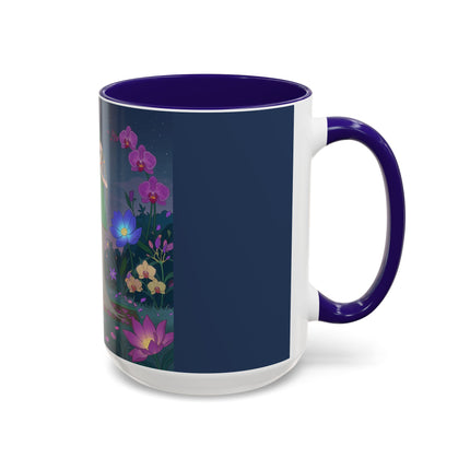 Moonlit Incense Ceremony Colorful Mugs – Art Deco Meditation Garden
