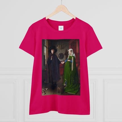 Arnolfini Portrait by Jan Van Eyck Women's Midweight Cotton Tee