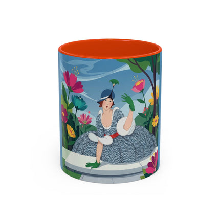 The Lady Of The Secret Garden Colorful Mugs – Art Deco Botanical Elegance