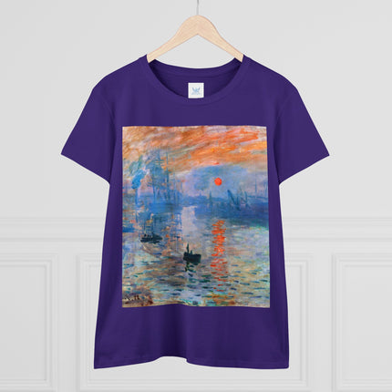 Sunrise by Claude Monet Women's Midweight Cotton Tee