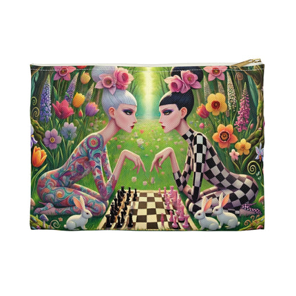 The Spring Gambit: A Fairy’s Move Flat Pouch – Whimsical Chess & Spring Magic