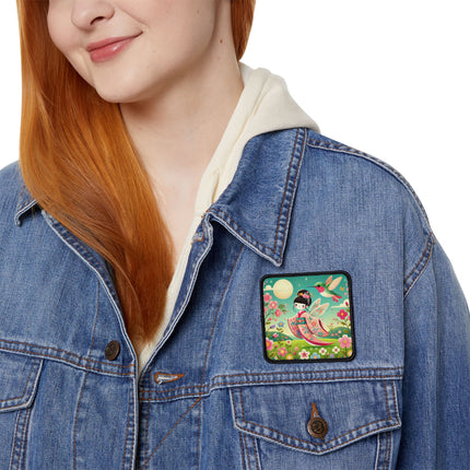 Geisha Fairy and the Hummingbird Blossom Iron-On Patches