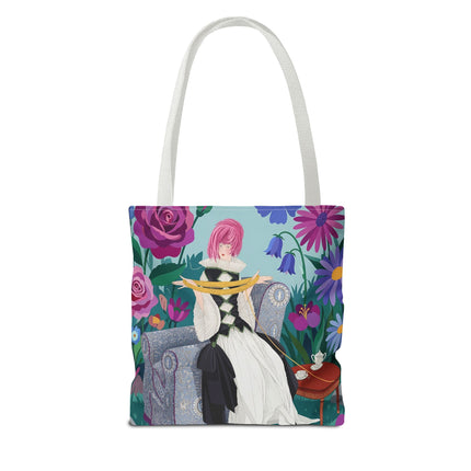 🌹🧶 The Lady Of The Golden Yarn Tote Bag – Art Deco Floral Elegance